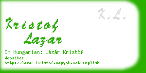 kristof lazar business card